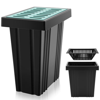 14 x 22 x 24 Inch Catch Basin with Grate for Drainage, Green,Black