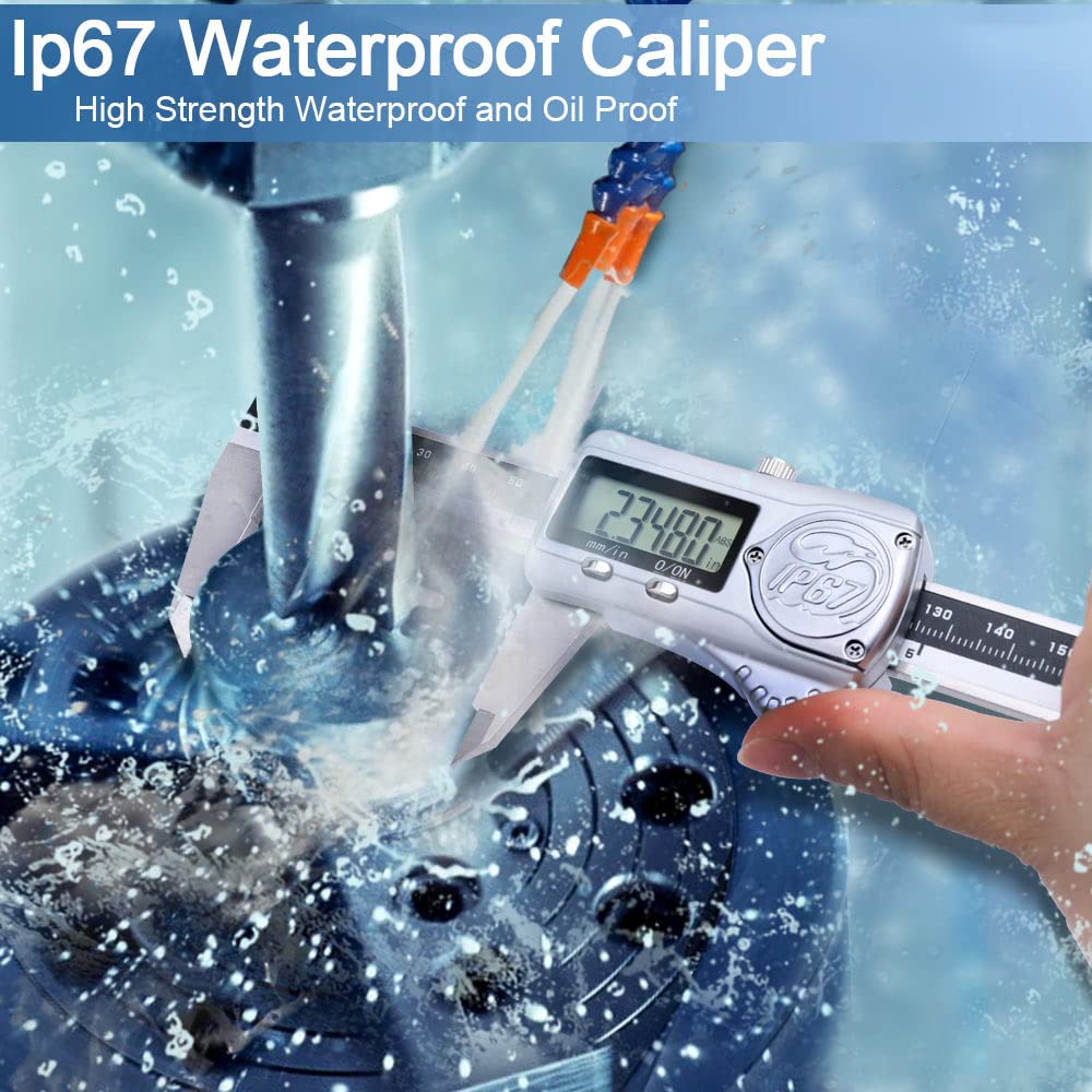 Kynup Digital Caliper, 6 Inch IP67 Waterproof Caliper Measuring Tool