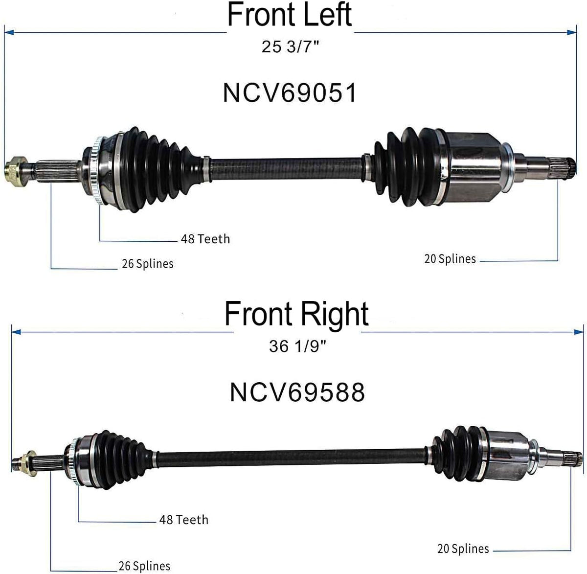 Maxfavor Front CV Axle Shaft FWD Compatible with 2009-2018 Toyota Corolla