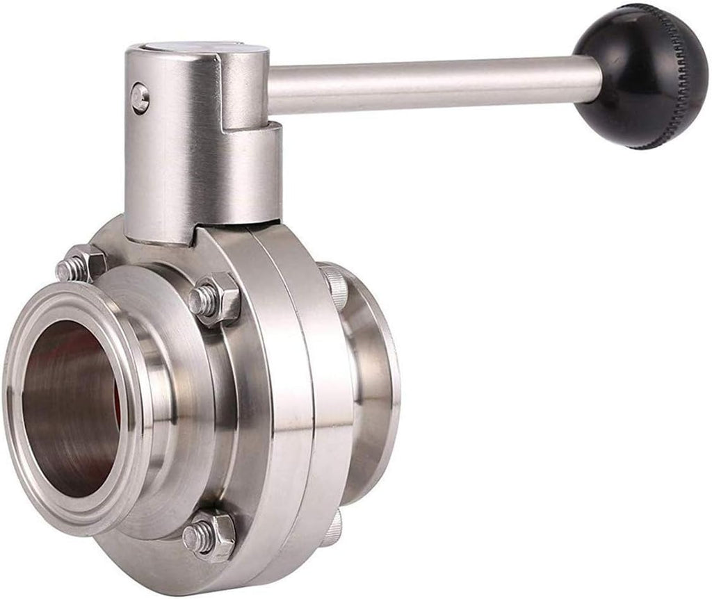 OD 1" Sanitary Butterfly Valve with Pull Handle 304 Stainless Steel Tri Clamp Clover