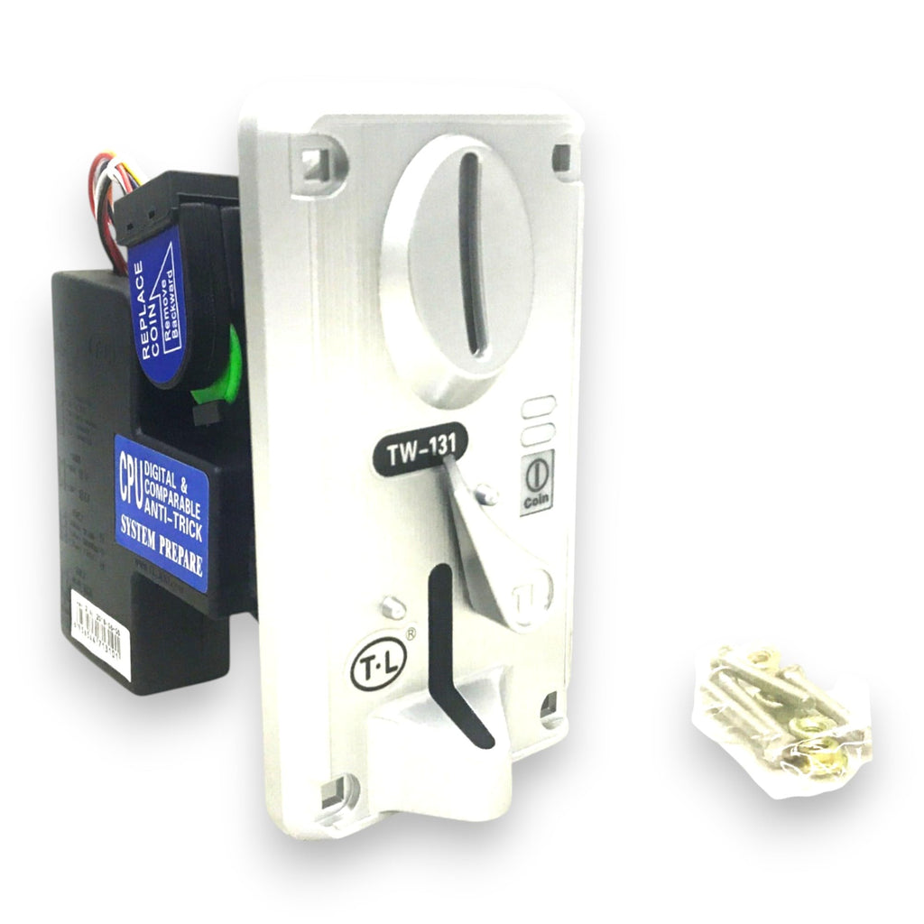 MEGA Vending Coin Acceptor TW-131 - CPU-Controlled Coin Selector Designed for Arcade Games, Vending Machines, Massage
