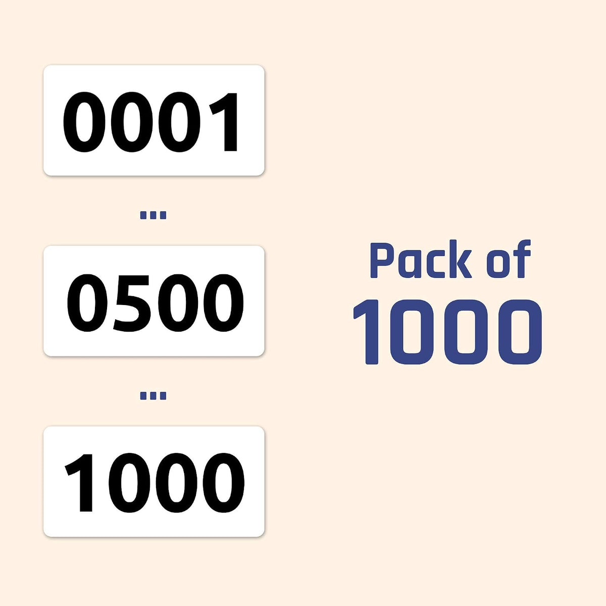 1-1000 Consecutive Number Inventory Labels Stickers Sheets, 1.5" x 0.75"