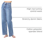 Women's High Waisted Wide Leg Straight Jeans