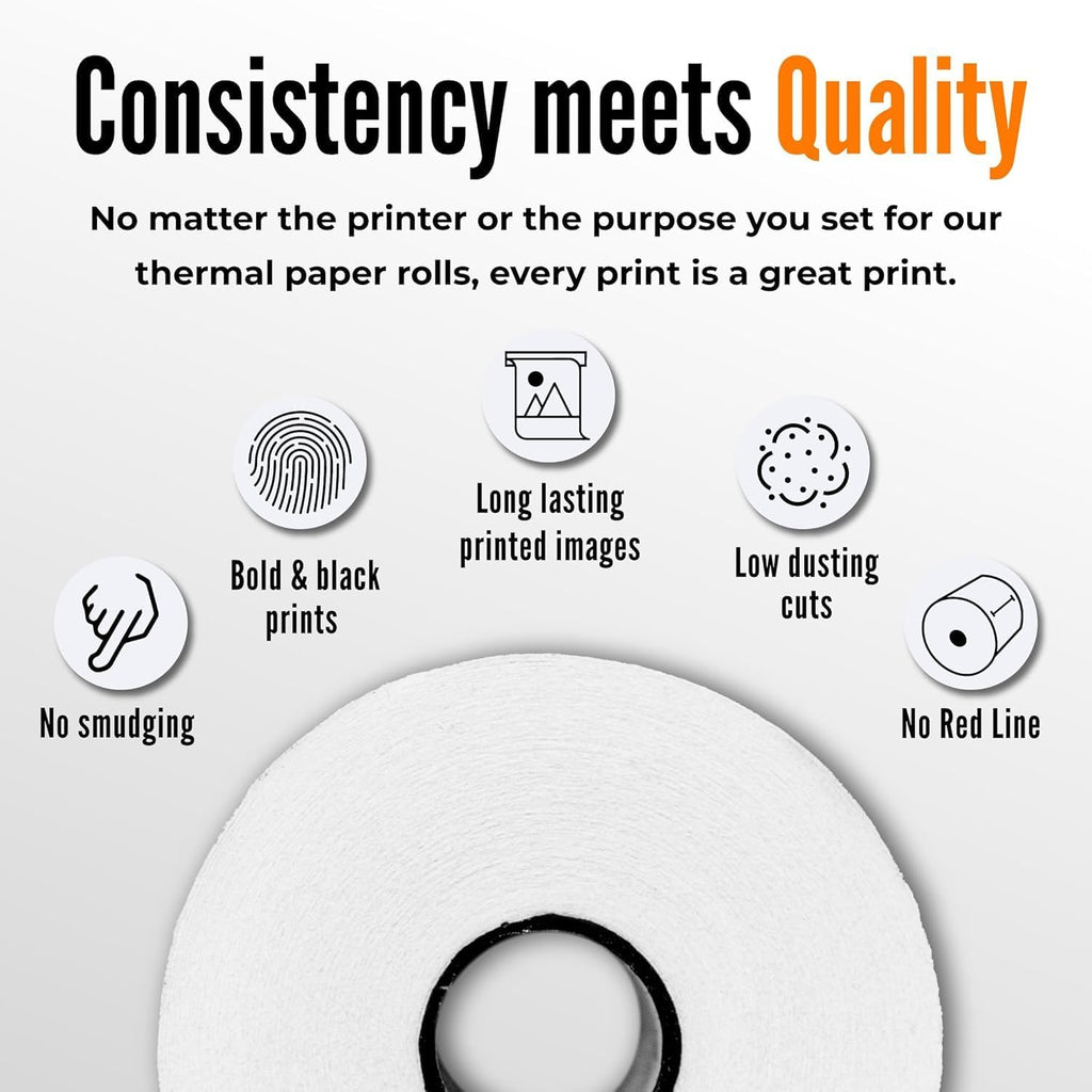 3 1/8" x 230' Thermal Receipt Paper Rolls (50 Rolls) – BPA-Free, Universal POS Compatibility for Clover, Epson, &