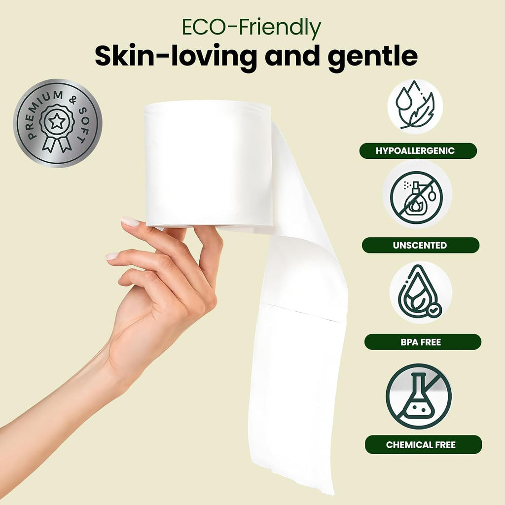 Unbleached Bamboo Toilet Paper, 12 Mega Rolls, 3-Ply Septic-Safe
