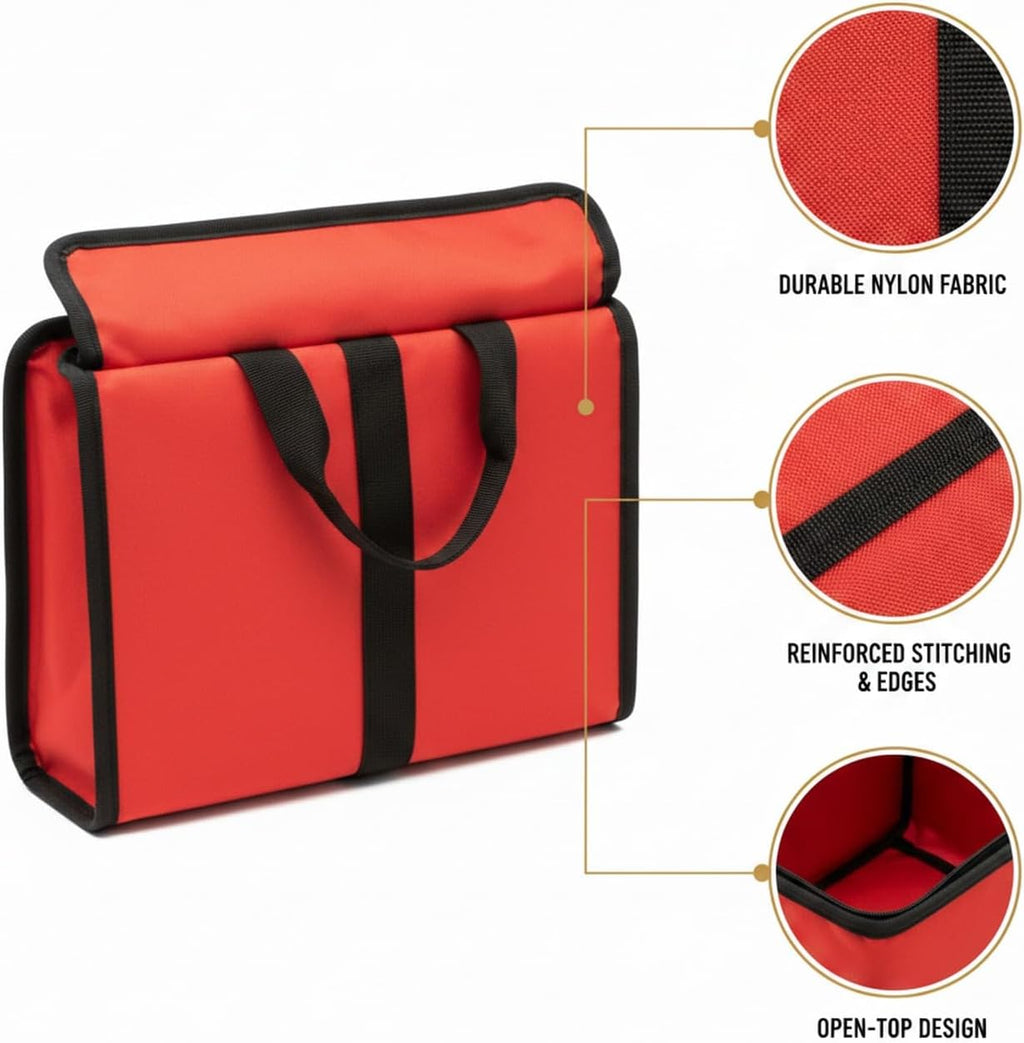 Orange Nylon Rope Bag - Open-Top Storage for Climbing Ropes, Cords & Webbing - Compact Organizer