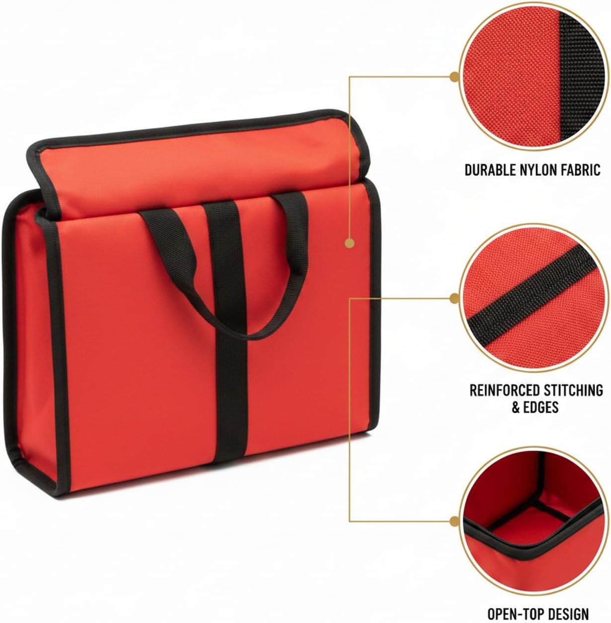 Orange Nylon Rope Bag - Open-Top Storage for Climbing Ropes, Cords & Webbing - Compact Organizer
