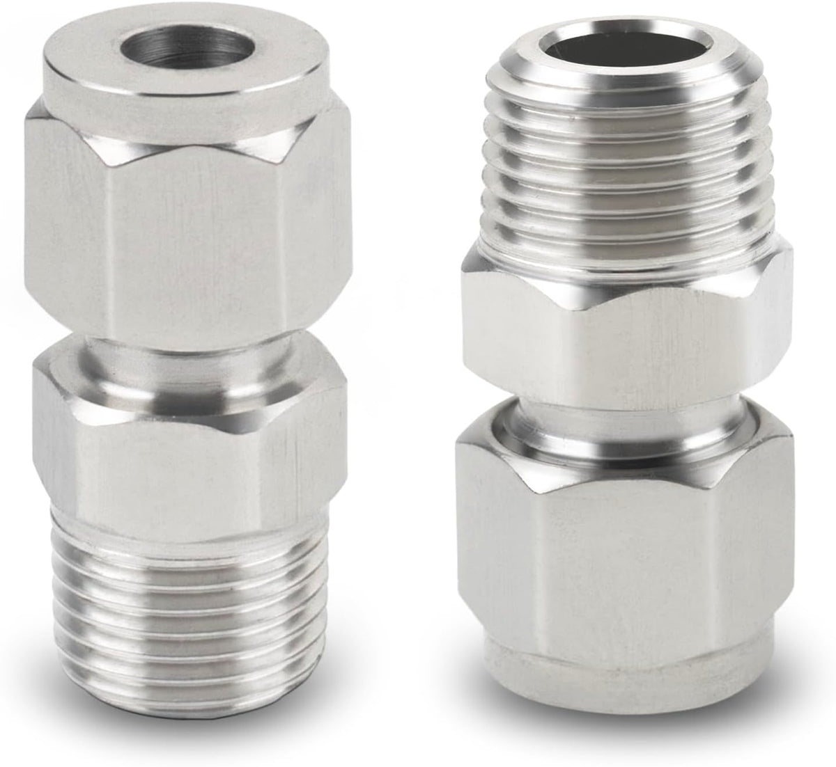 Yoebor 304 Stainless Steel Compression Adapter 4mm OD x 1/4" NPT Male 2pc