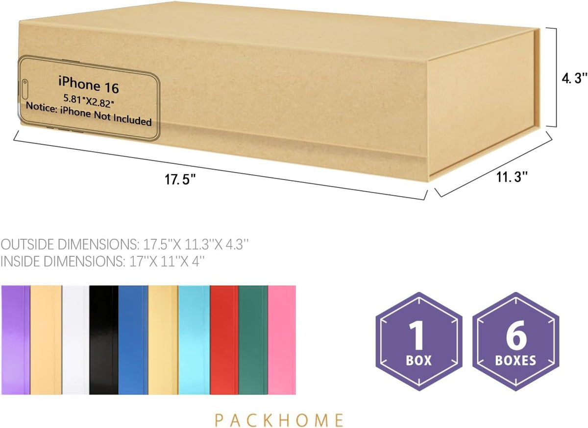 Extra Large Kraft Gift Box Magnetic Lid 17.5x11.3x4.3in