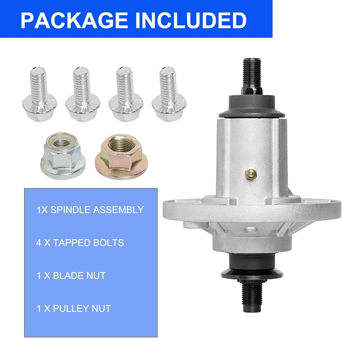 ZALANA Spindle Assembly for John Deere Mower Replace GY20454 GY20962 - Spindle for D110 D130 D140 L110 LA125 LA130 42" 48" Lawn Mower with Threaded Bolt