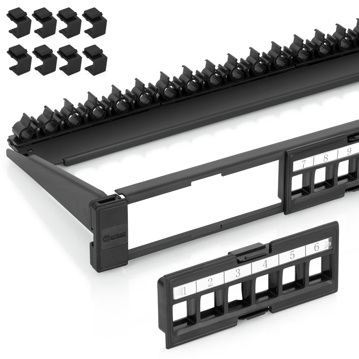 Everest 24 Port Keystone Patch Panel (1-Pack) - Removable 6-Port Panels