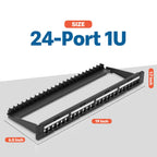 Everest 24 Port Keystone Patch Panel (1-Pack) - Removable 6-Port Panels
