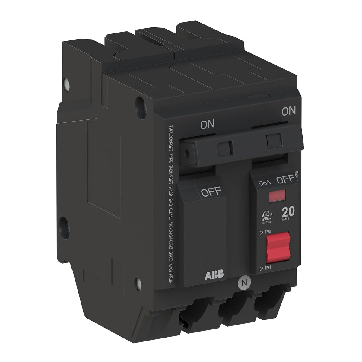 ABB Q-Line THQL2120PGFT • Ground Fault Circuit Breaker • 20 Amp • 2-Pole