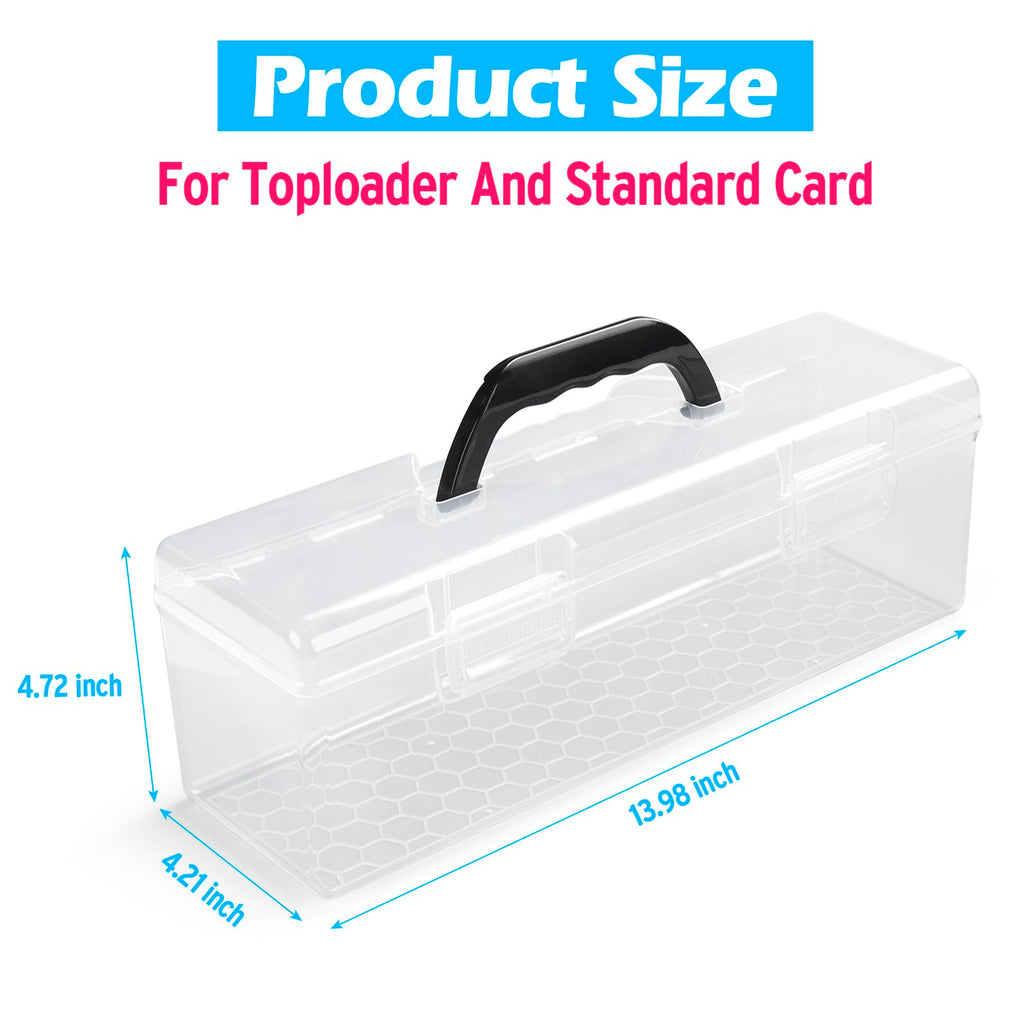 Storage Box For Toploader, Trading Card Storage Box Plastic, Playing Card Case, Large For Toploaders 200 Cards 750