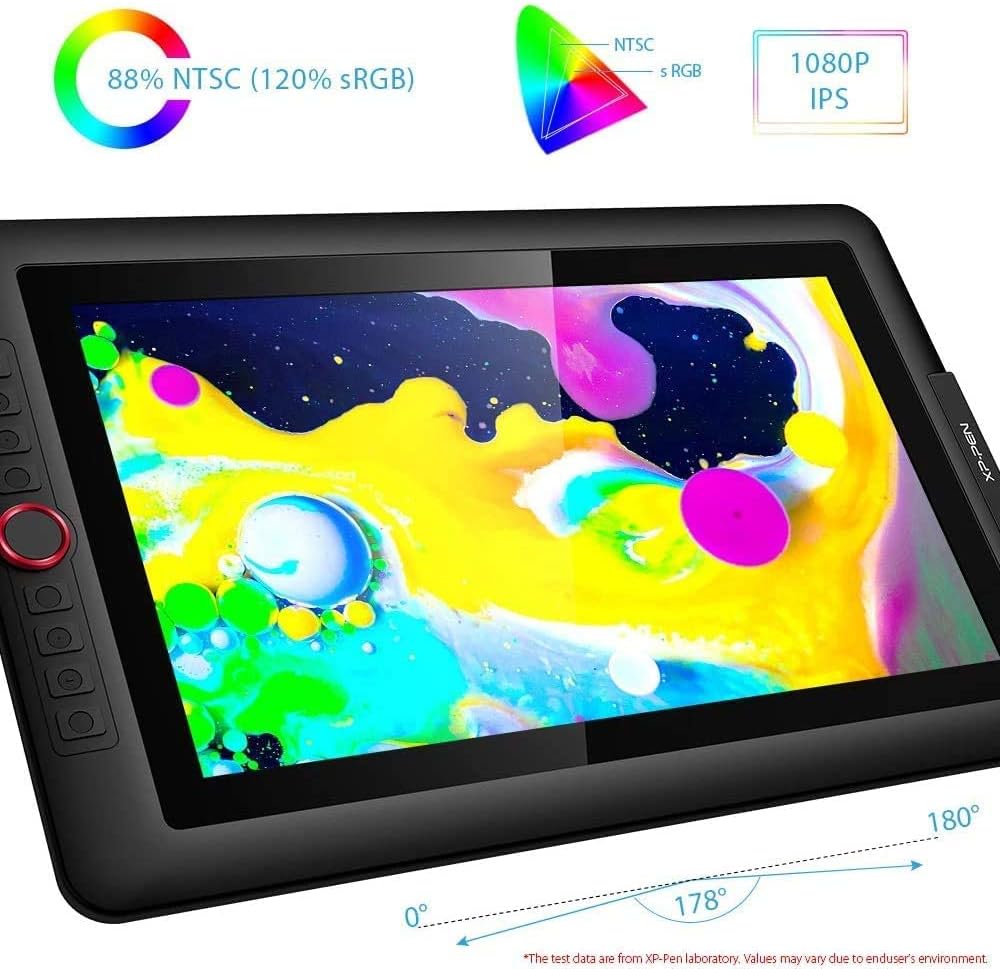 15.6" Drawing Tablet with Screen XPPen Artist 15.6 Pro Tilt Support Graphics Tablet Full-Laminated Red Dial (120%