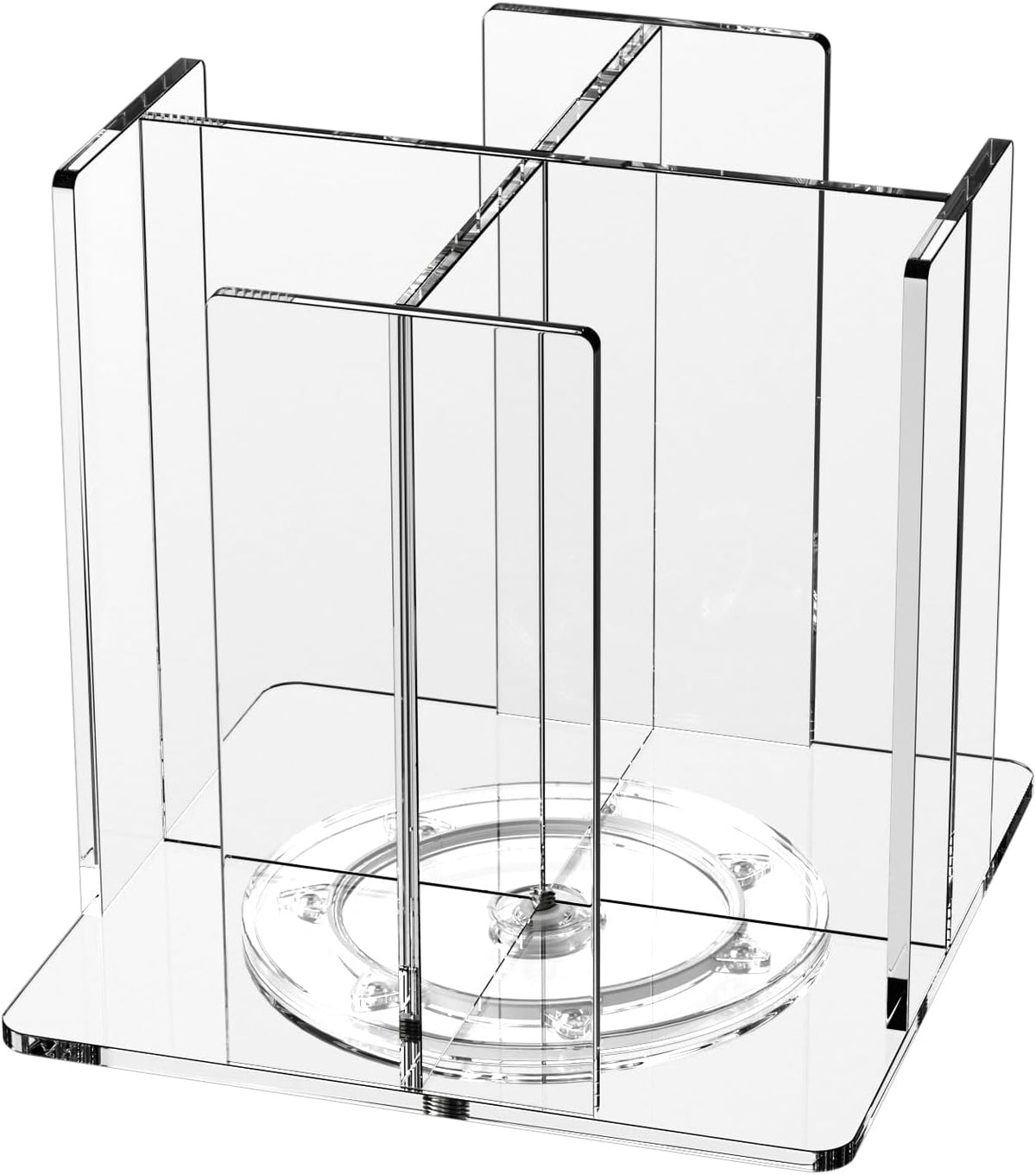 Cup and Lid Holder, 4 Compartment, Square | Rotating Coffee Cup Dispenser Lid Carousel for Restaurant, Buffet, Coffee