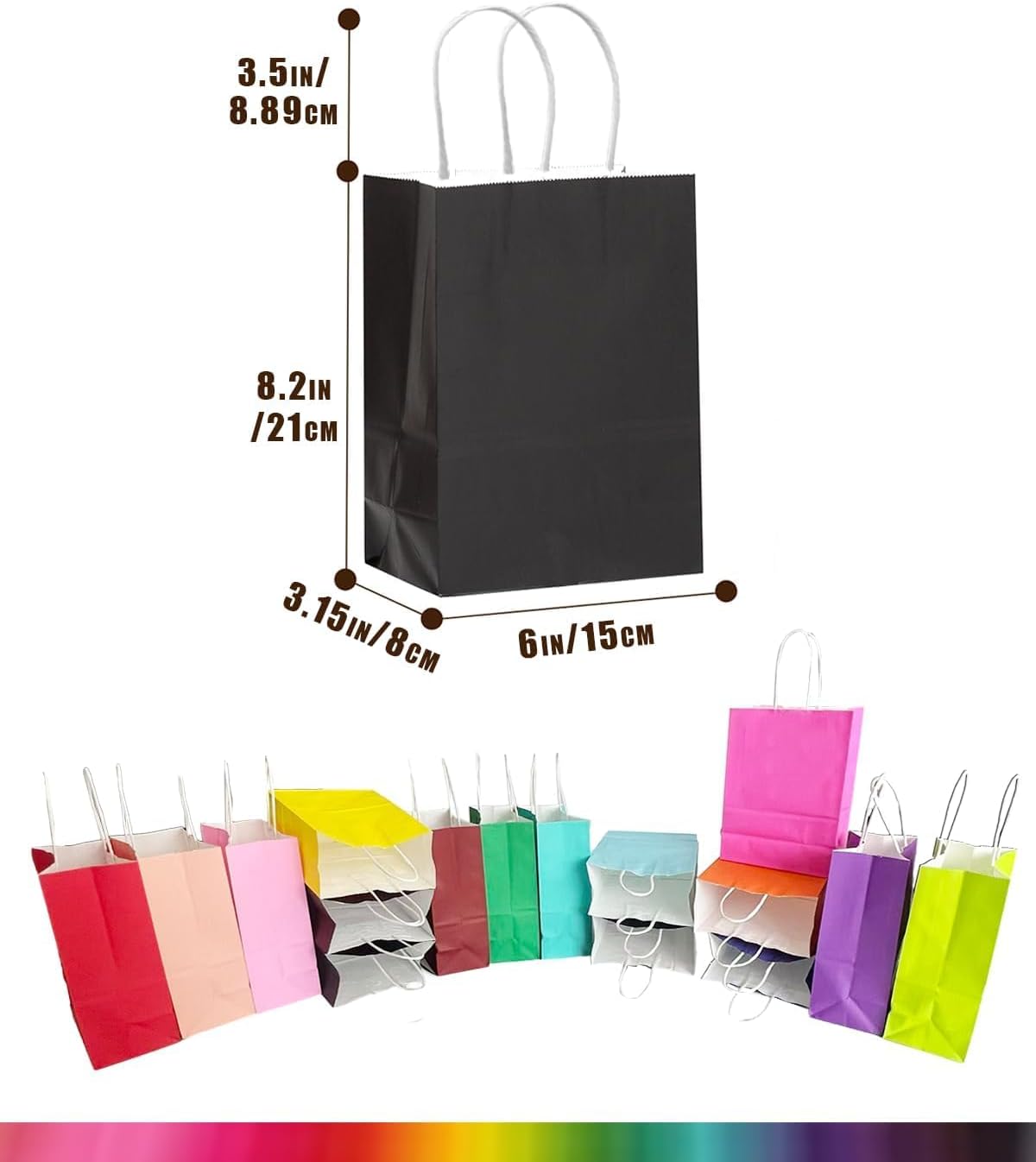 32Pcs Paper Gift Bags with Handles, 16 Different Senior Colors