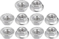 uxcell M4 Serrated Flange Hex Lock Nuts, 304 Stainless Steel, 10Pcs