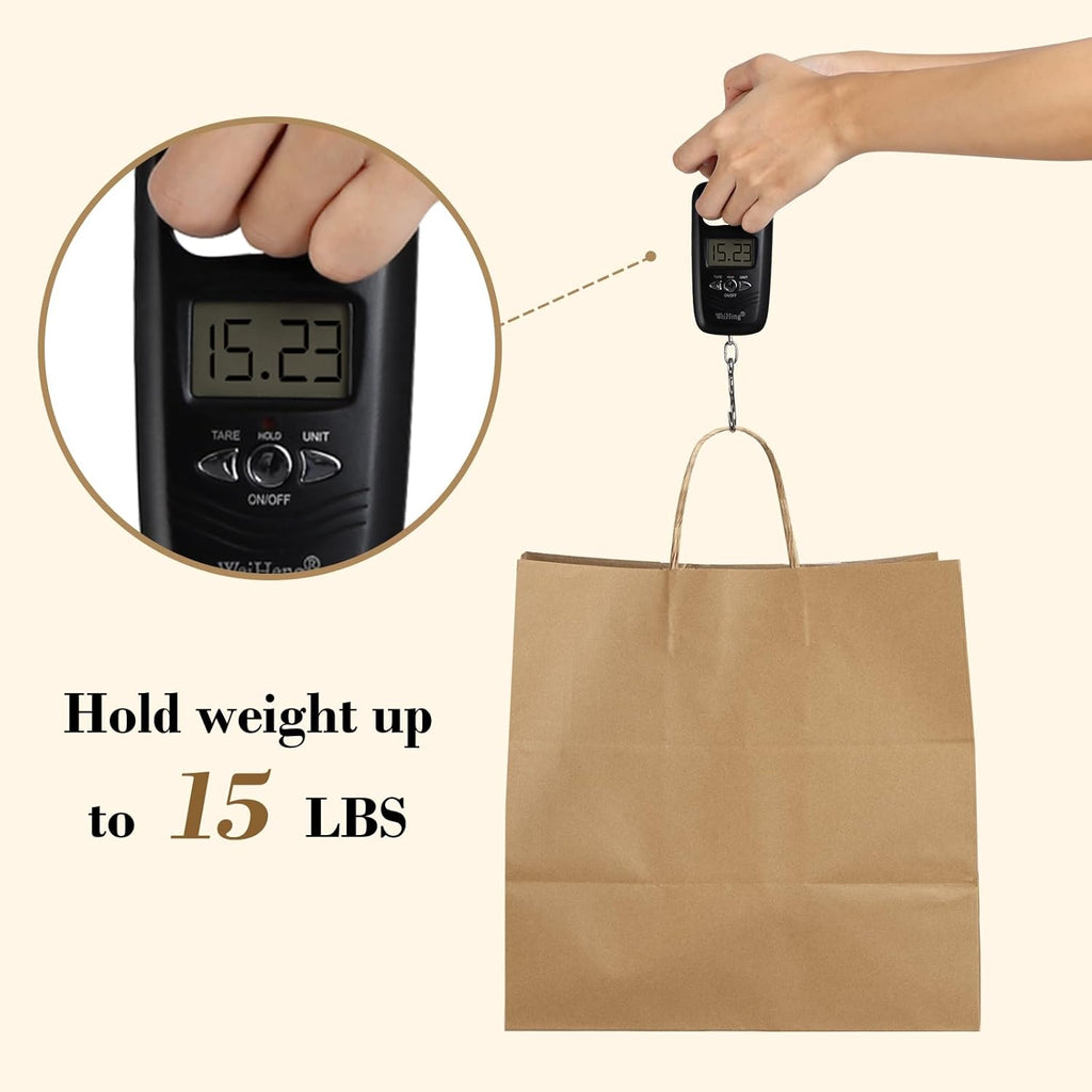 Kraft Paper Bags with Handles 12x7x12 Inch Large Brown 100 Bulk