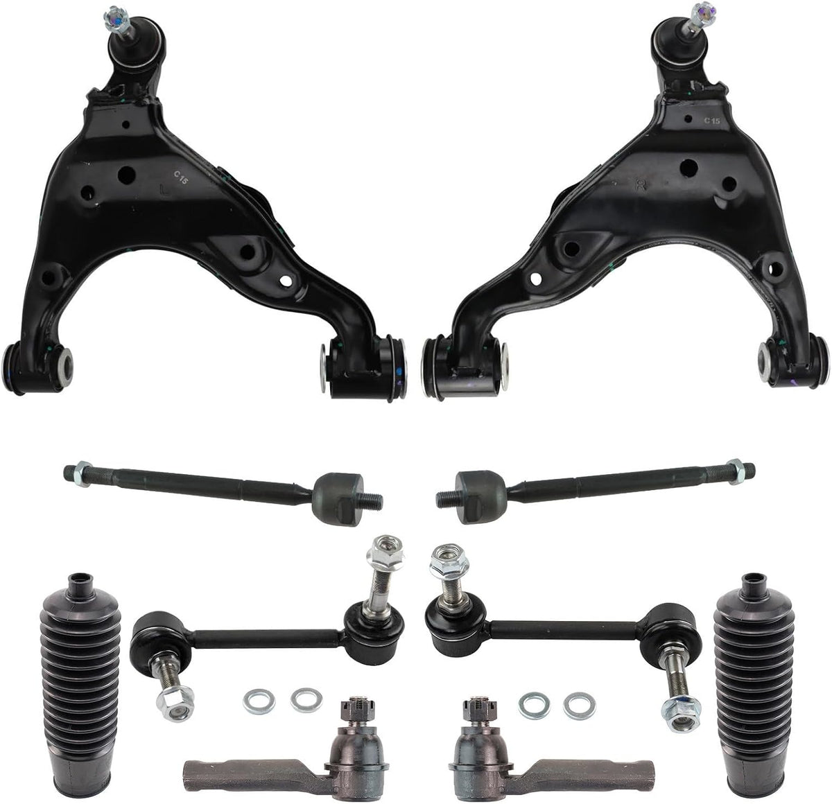 TRQ Front Steering & Suspension Kit Control Arm with Ball Joint Steering