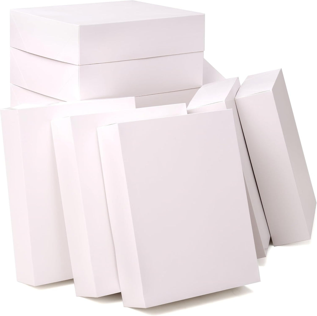 12PCS 17" x 13" x 4" Christmas Large Gift Boxes with Lids for Presents, Xmas Holiday Birthday Shirt Clothing Gift