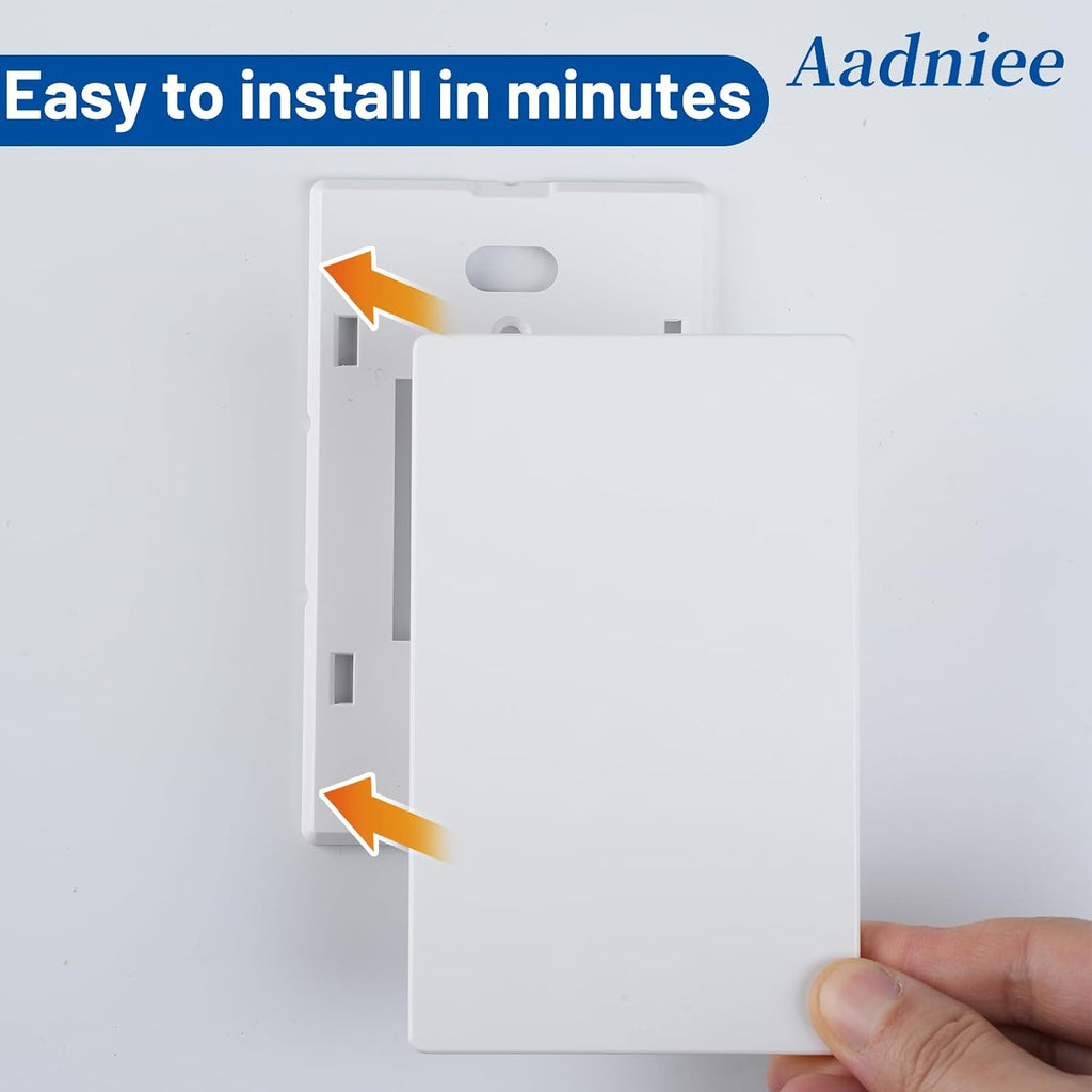 Screwless Blank Wall Plates, 1-Gang Child Safe No Device Outlet and Switch Covers, Standard Size 2.92" x 4.68" Hidden