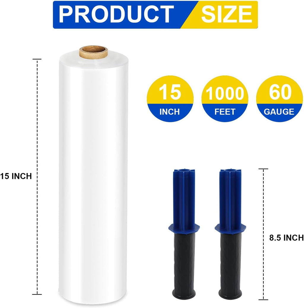 Stretch Film, RAZCC Stretch Wrap Industrial Strength, Shrink Wrap for Pallet Wrap, Heavy Duty Clear Plastic Wrap with