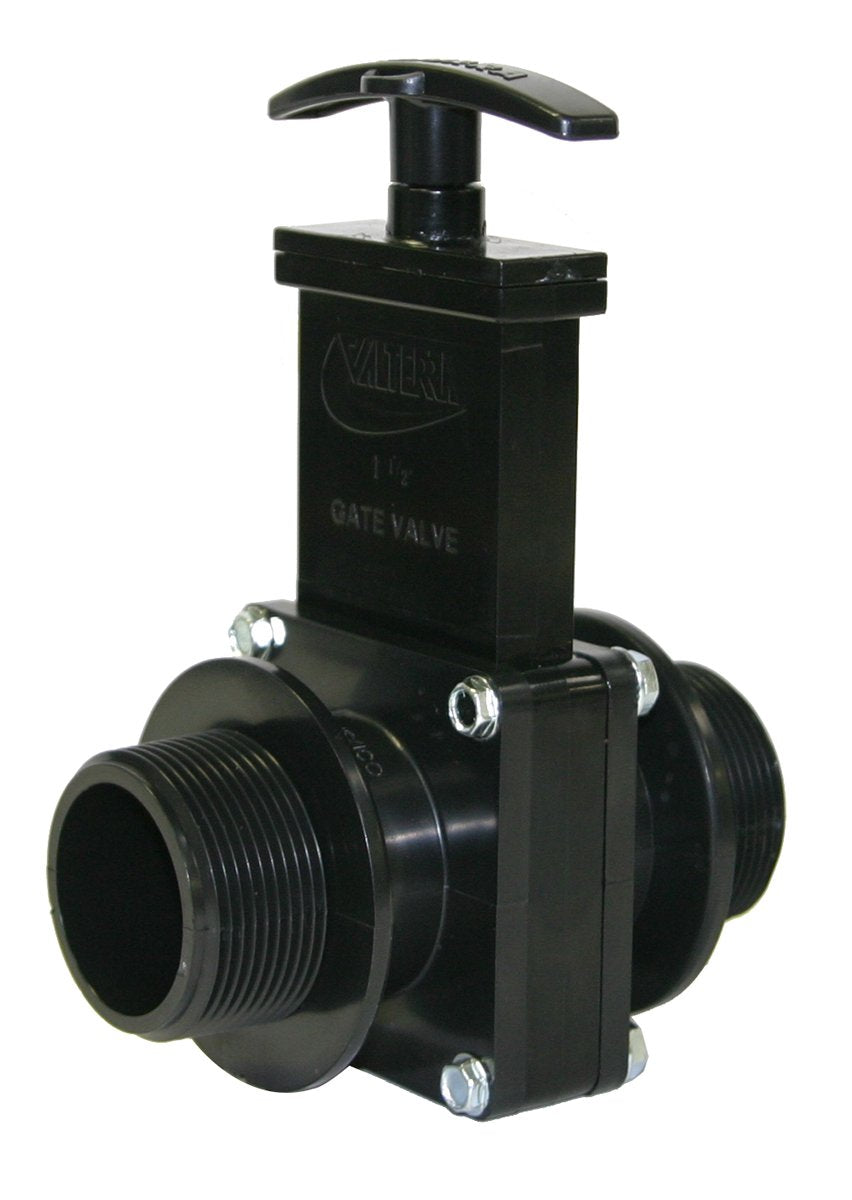 Valterra 7104 ABS Gate Valve, Black, 1-1/2" MPT