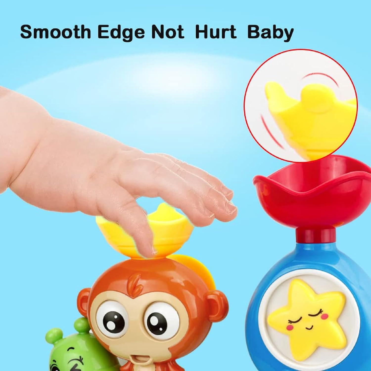 Bath Toys for Toddlers Age 1 2 3 Year Old Girl Boy, Preschool New Born Baby Bathtub Water Toys, Durable Interactive