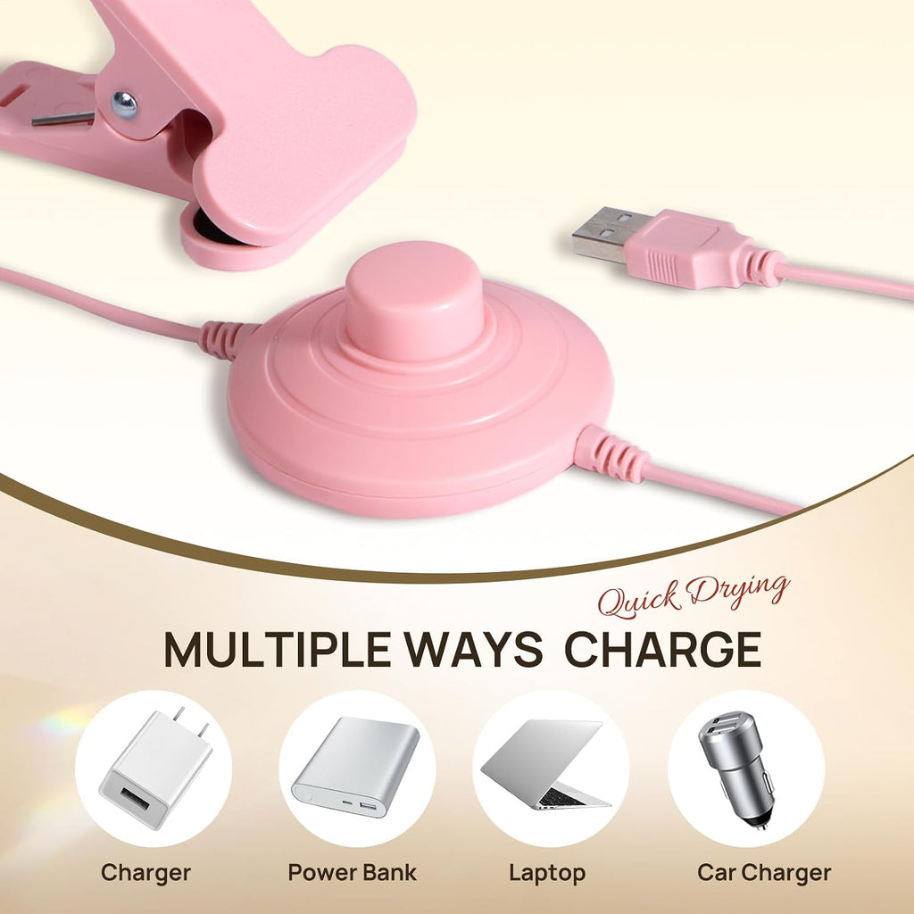 UV Nail Lamp, UV Light for Gel Nails, LED Flash Cure Light | Foot Pedal Gooseneck UV Lamp, Mini Nail Dryers with