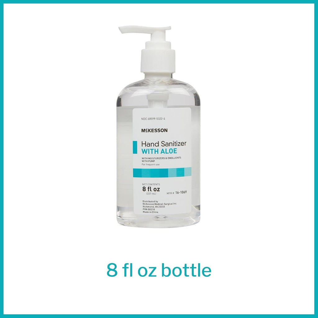 Hand Sanitizer Pump with Aloe, Bulk, 8 oz, 24 ct