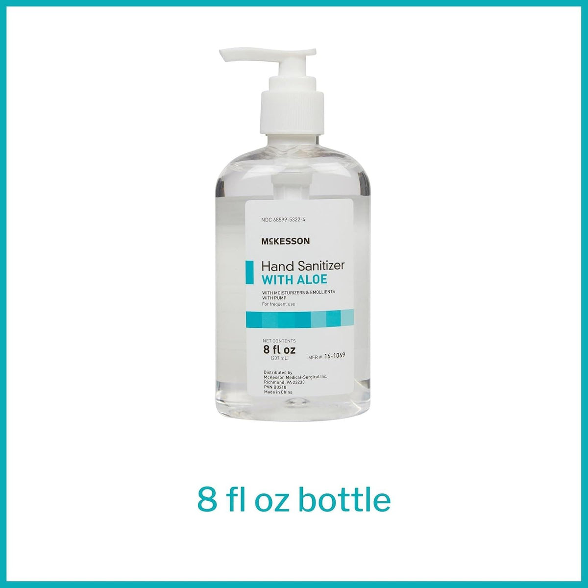 Hand Sanitizer Pump with Aloe, Bulk, 8 oz, 24 ct