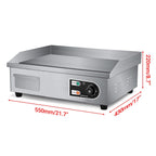 22" Electric Countertop Flat Top Griddle Grill 1600W 110V