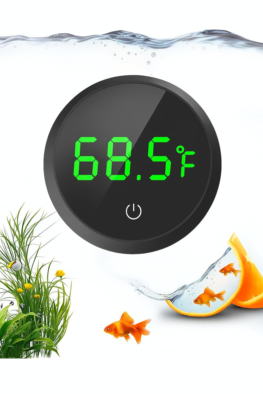 Fish Tank Thermometer Aquarium Thermometer Wireless Touch Stick Digital Aquarium Thermometer LED Display ±1°F for