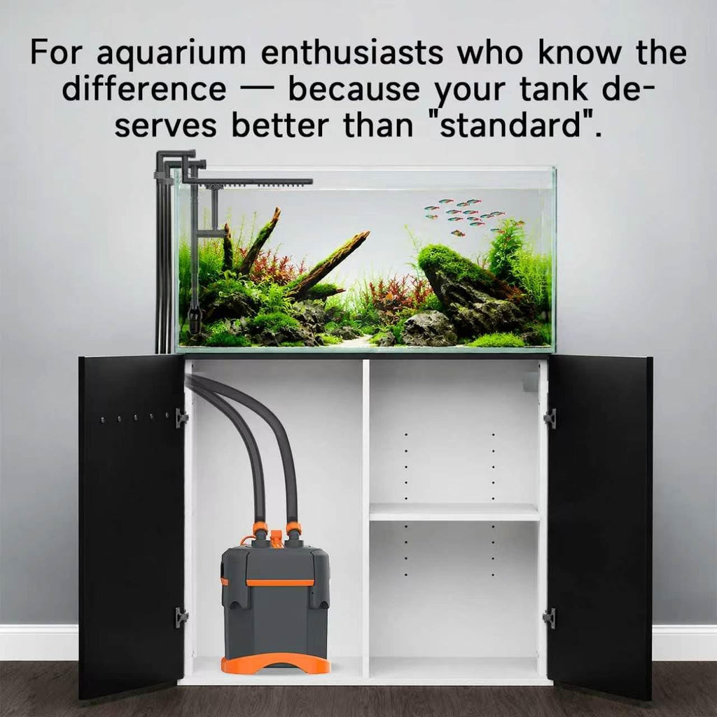 External Canister Filter, Ultra‑Quiet Aquarium Water Circulation Filter with Complete Filter Media Kit, Freshwater &