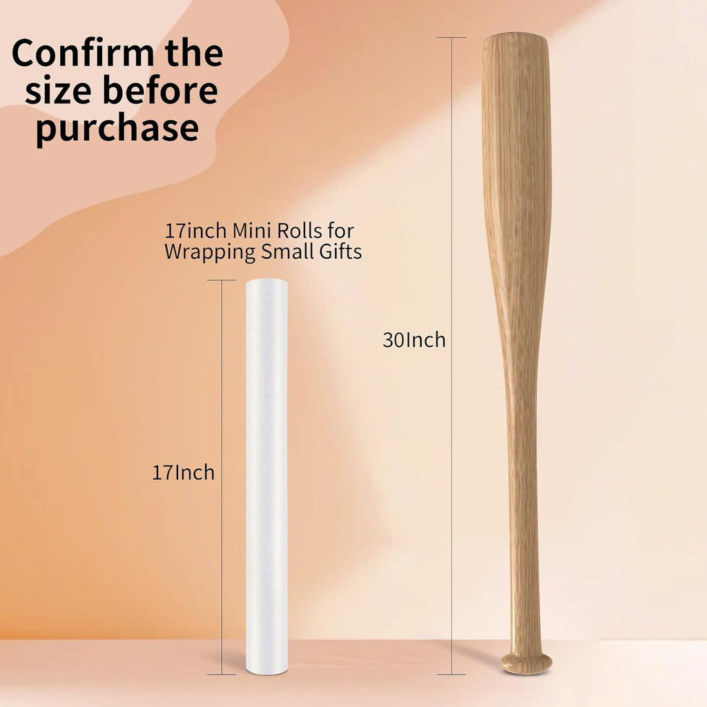 White Wrapping Paper Roll -Mini Roll- 17 Inch X 33 Feet