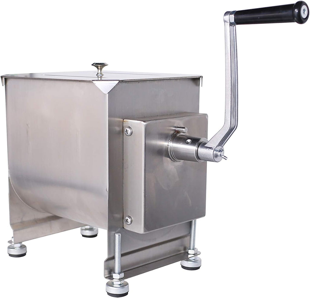CMI Commercial Stainless Steel Manual Meat Mixers with lid,35Lb/20L Tank,(Mixing Maximum 35-Pound for Meat),Sausage