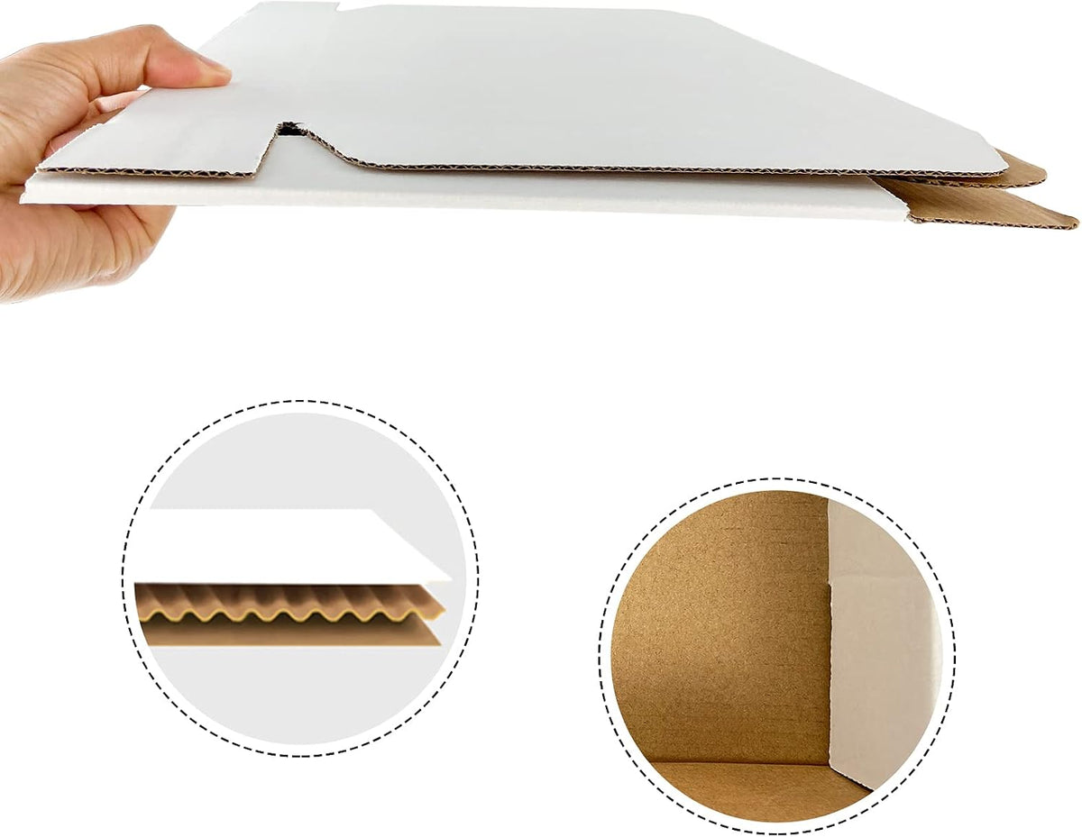 11x8x2 Inches Shipping Boxes Set of 25, White Small Corrugated Cardboard Box, Mailer Boxes for Packing Small Business