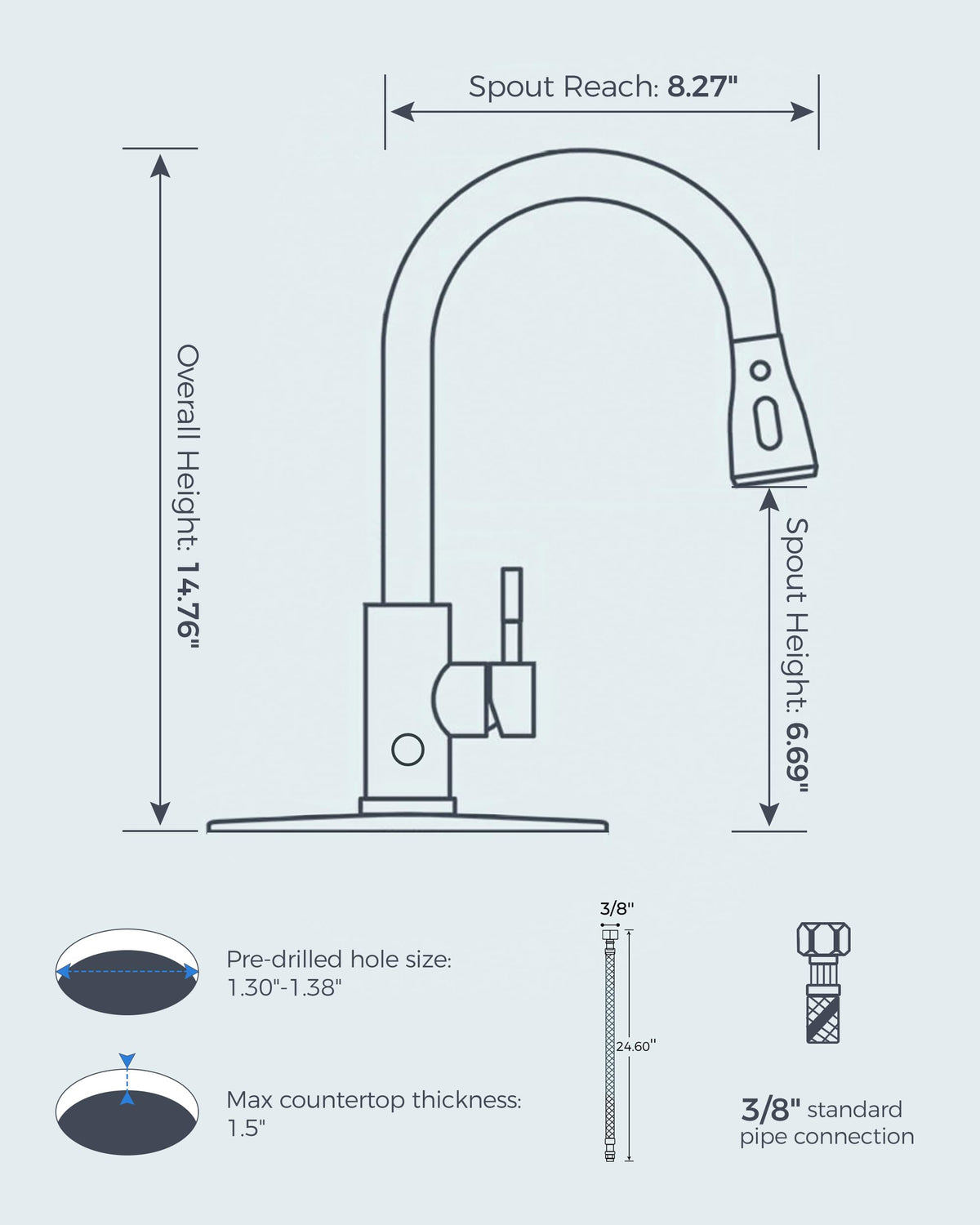 Touchless Kitchen Faucet with Pull Down Sprayer, Brushed Nickel