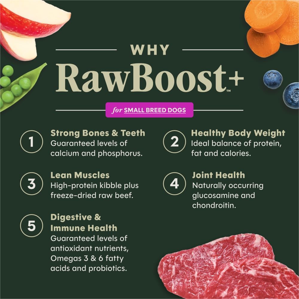 RawBoost Small Breed, Dry Dog Food + Freeze Dried, Beef, 3.5 lb.