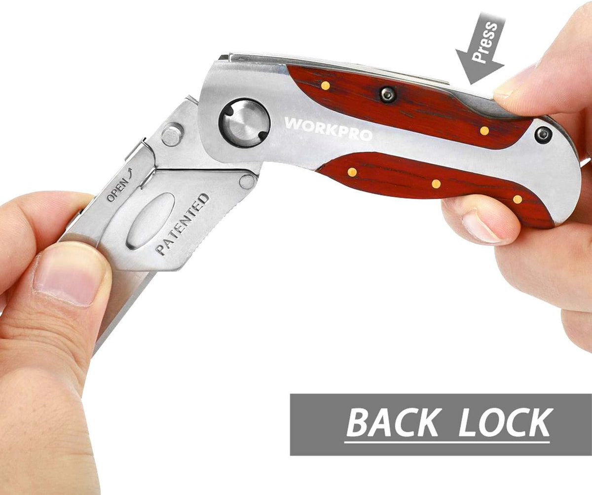 Quick-Change Utility Knife, Classical Retro Style Wood Grain Handle