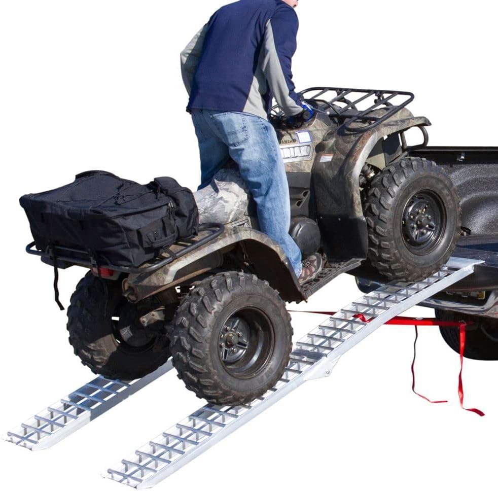 7' 5" ATV Loading Ramps, 3,000 lb, for Pickup Truck Bed/Trailer, Black Widow