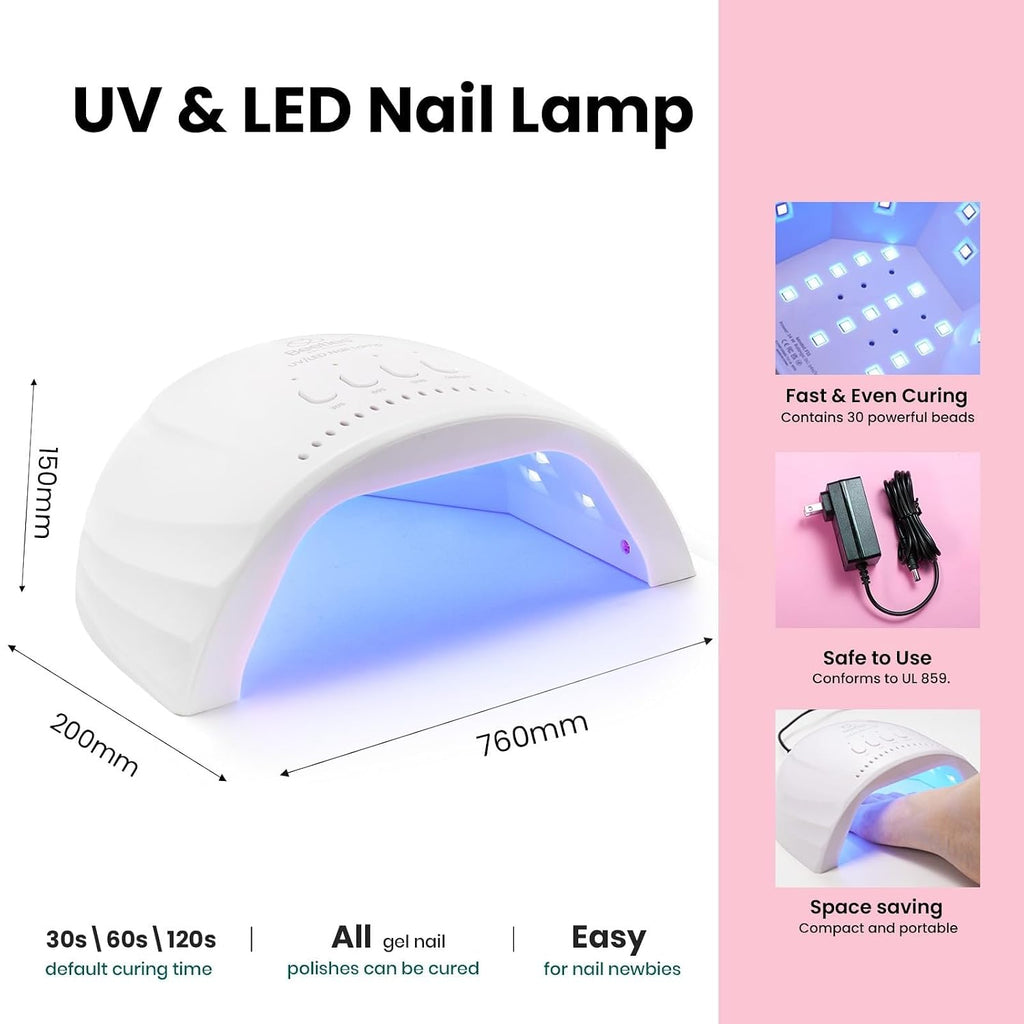 Beetles 85 Pcs Gel Nail Polish Kit with U V Light -35 Colors Gel Polish Kit