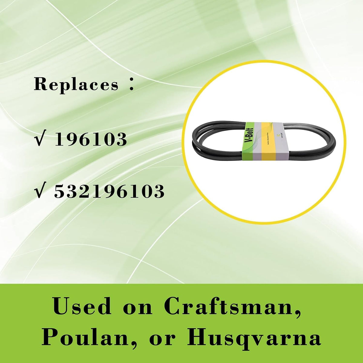 Parts Camp Replacement Belt 587686701 for Husqvanra 196103/532196103 Craftsman Belt 54 Inch Deck Belt