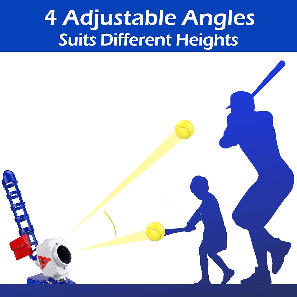 Kids Pitching Machine Toys, 2 in 1 RC Baseball Tennis Pitcher
