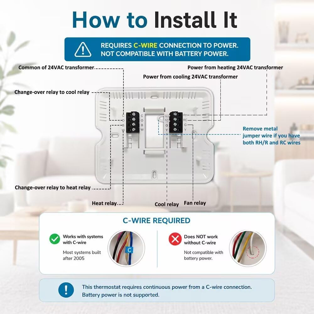 Smart WiFi Thermostat for Home with App Remote Control, Advanced Programmable Regulator for Ultimate Comfort