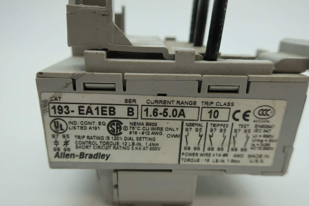 ALLEN BRADLEY 193-EA1EB SERIES B RELAY
