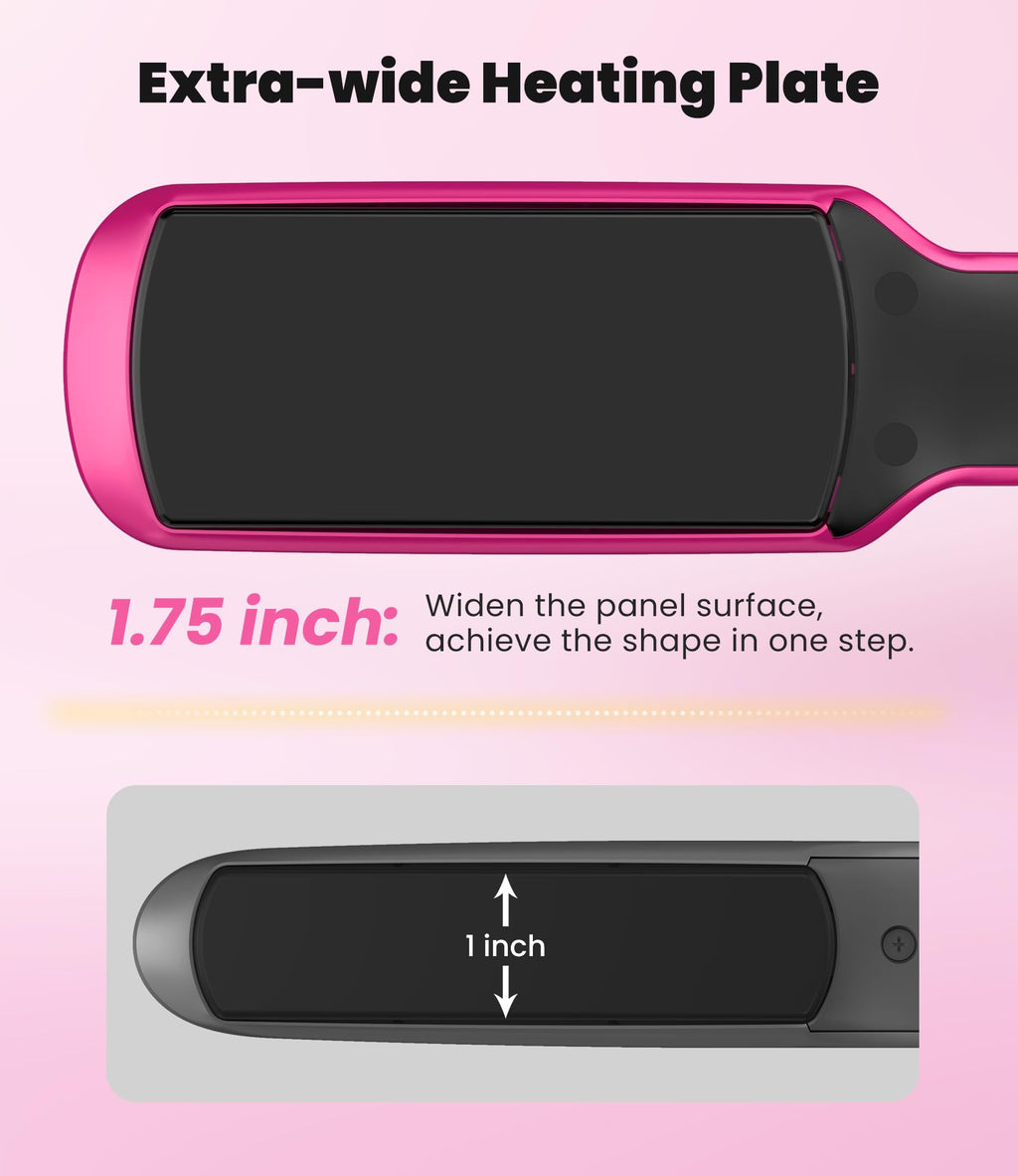 Flat Iron Hair Straightener, 1-3/4 Inch Wide Plate