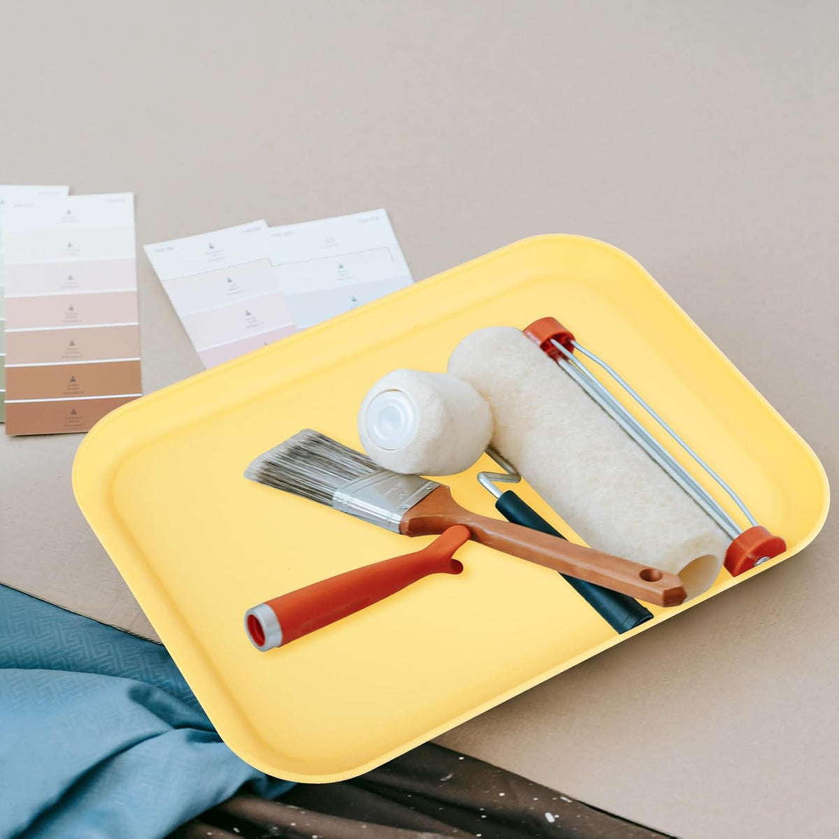 Yellow Plastic Serving Platters and Trays,Serving Dishes for Entertaining,Rectangular Platters for Serving Food