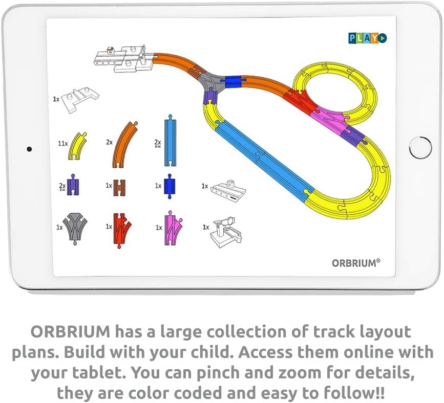 Wooden Train Tracks 68 Piece Expansion Pack Accessories with Arched Bridge, Engine Barge, Dock, Stop & Go Checkpoint